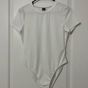 white short sleeve body suit